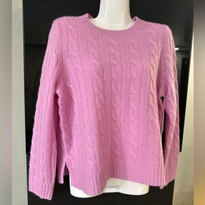 Joie100%cashmere Light Pink Cable Knit Sweater